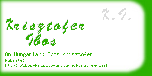 krisztofer ibos business card